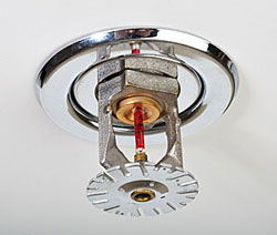 fire sprinkler, part of a larger fire alarm system